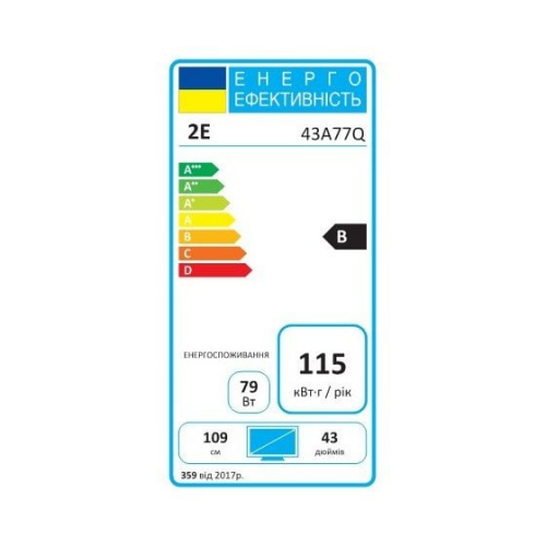 Телевізор 2E 43&quot; 43A77Q (2E-43A77Q) Black - фото 2